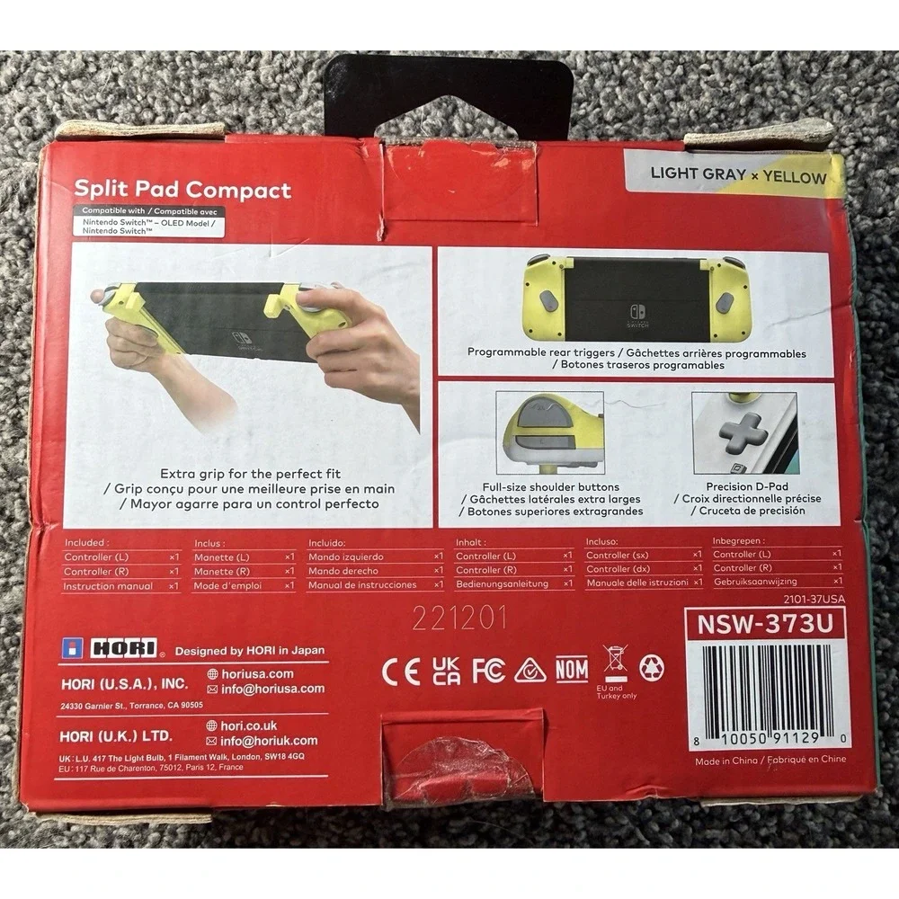 Hori Split Pad Compact for Nintendo Switch - Gray/Yellow
